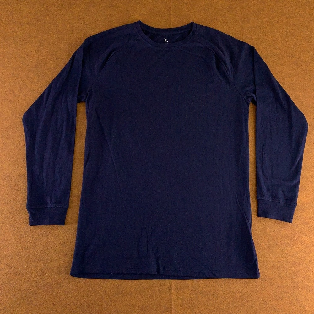 Tailored Athlete Mens Size XL Muscle Fit Navy Long Sleeve Crew Neck T-Shirt New